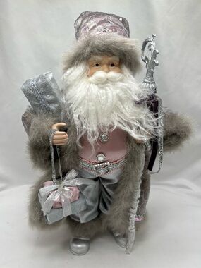 Creative Design 18" Santa Claus Figurine Silver Shimmer Christmas